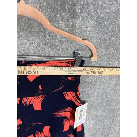 Lularoe Azure Brushstroke Pull On Skirt Womens Size S Stretch Blue Neon Orange - Picture 6 of 7